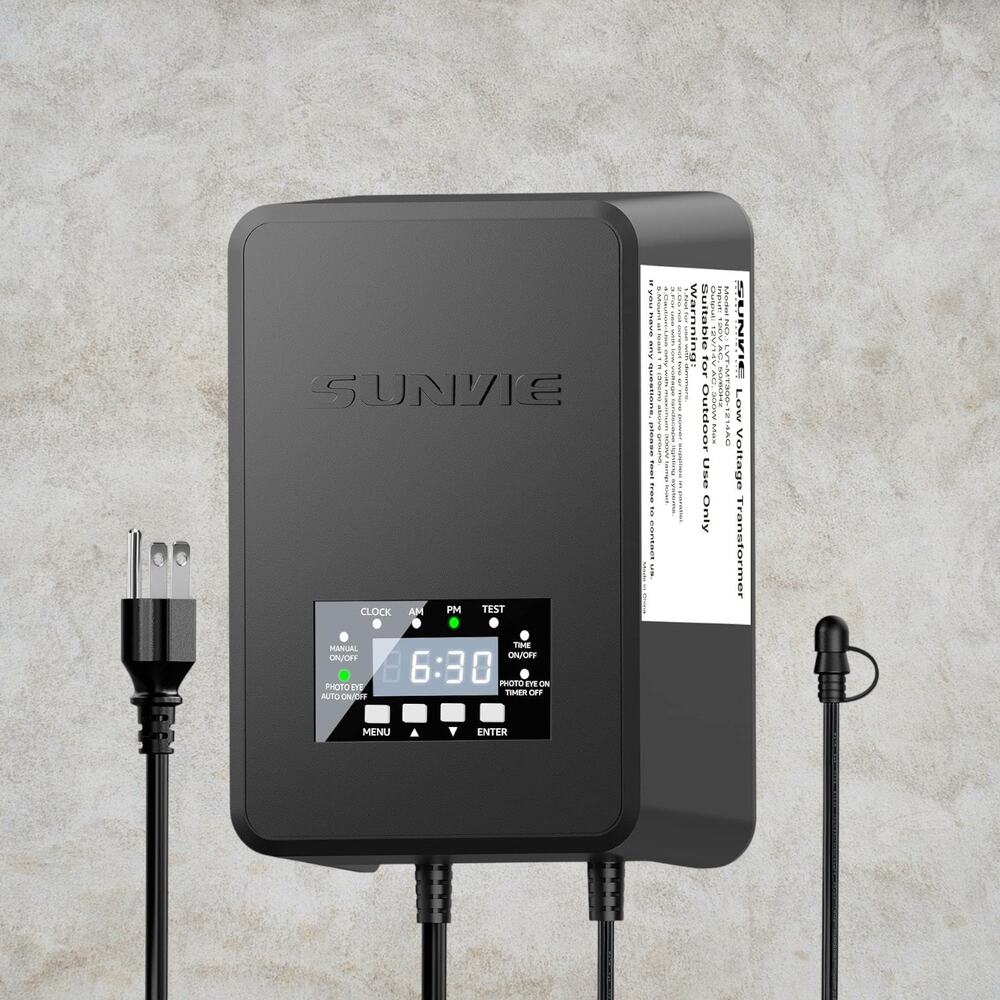 SUNVIE 300W Low Voltage Landscape Transformer Timer Photocell Open Box